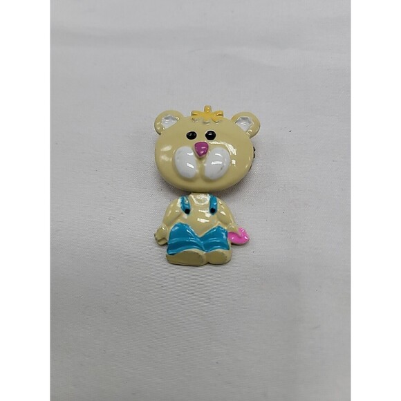Vintage Enamel Bear Pin w/ Moveable Dangling Body, Made in Korea, 1.5” Tall Cute - Picture 1 of 10